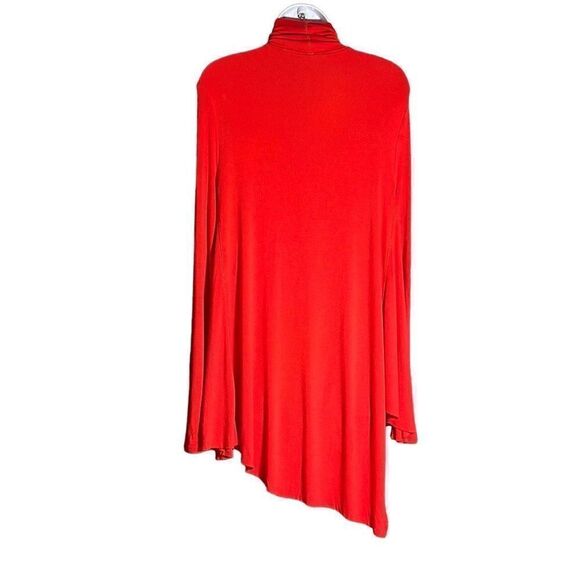 Free People Womens Uptown Turtleneck Tee Long Sleeve Top Asymmetrical Red Small - Picture 3 of 7